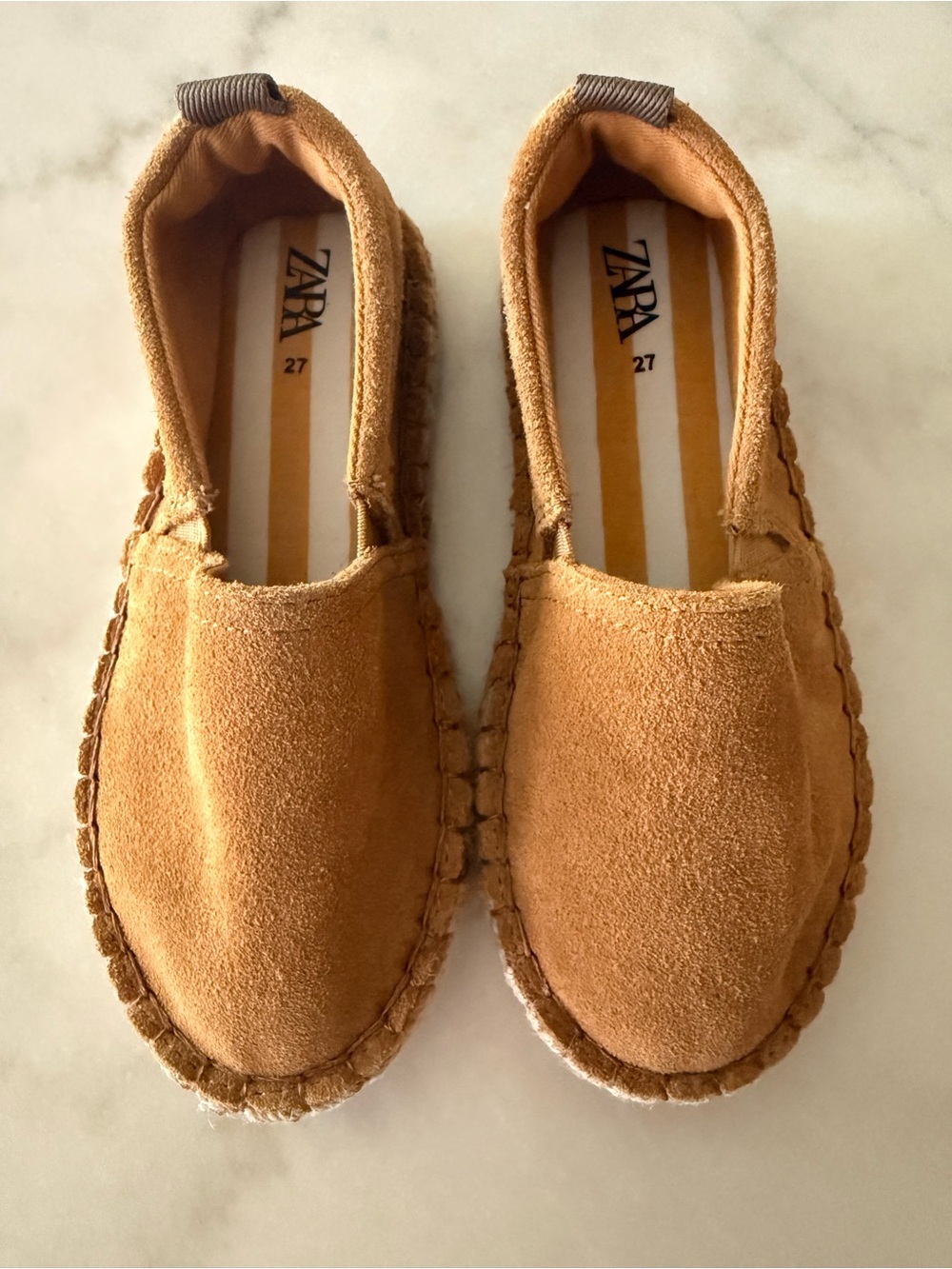 ZARA Kids Tan Suede Moccasin Slip-Ons